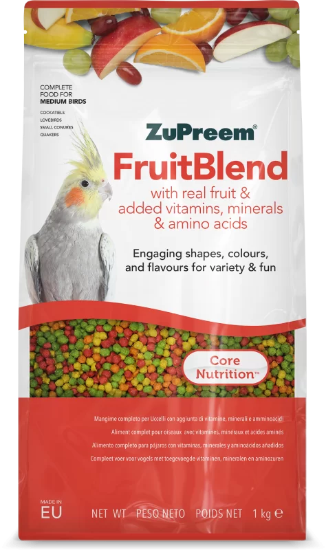 ZuPreem FruitBlend Medium 1 kg – vaisinės granulės vidutinėms papūgoms