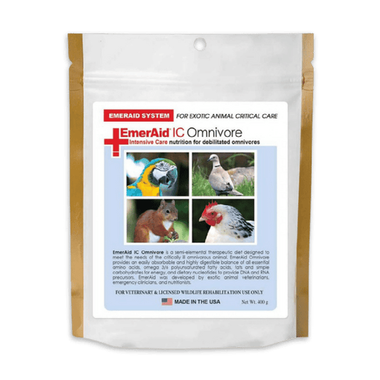 EmerAid IC Omnivore pet food package on a white background