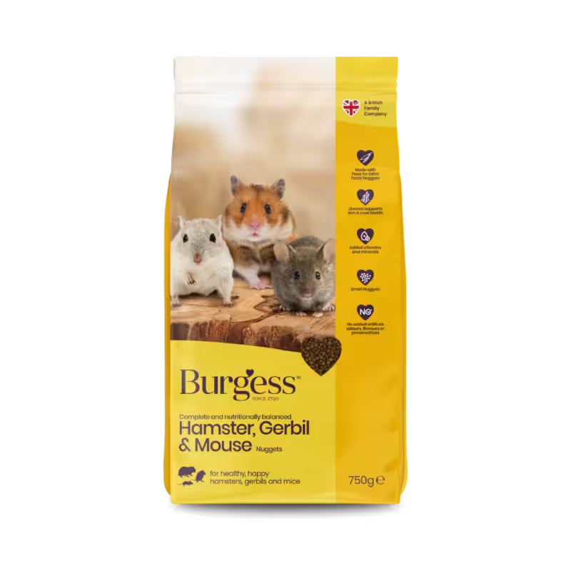 Burgess maistas žiurkėnams, smiltpelėms ir pelėms, 750 g