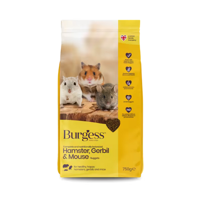 Burgess maistas žiurkėnams, smiltpelėms ir pelėms, 750 g