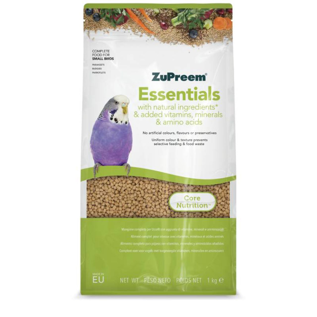 ZuPreem Essentials Small 1 kg - natūralios granulės mažosioms papūgoms