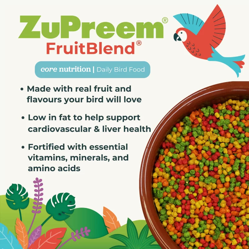ZuPreem FruitBlend Small 1 kg – vaisinės granulės mažoms papūgoms