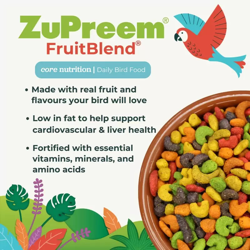 ZuPreem FruitBlend Medium & Medium Large 1.5 kg – vaisinės granulės vidutinėms ir didelėms papūgoms