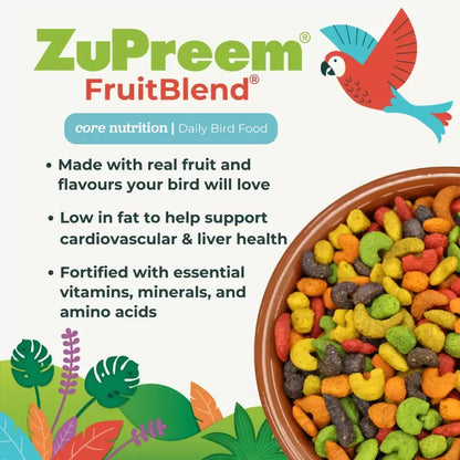 ZuPreem FruitBlend Medium & Medium Large 1.5 kg – vaisinės granulės vidutinėms ir didelėms papūgoms