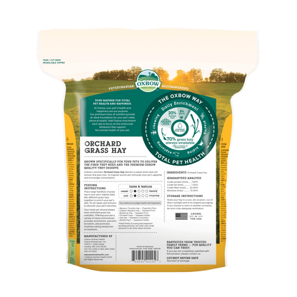 Oxbow Orchard Grass Hay package on a white background