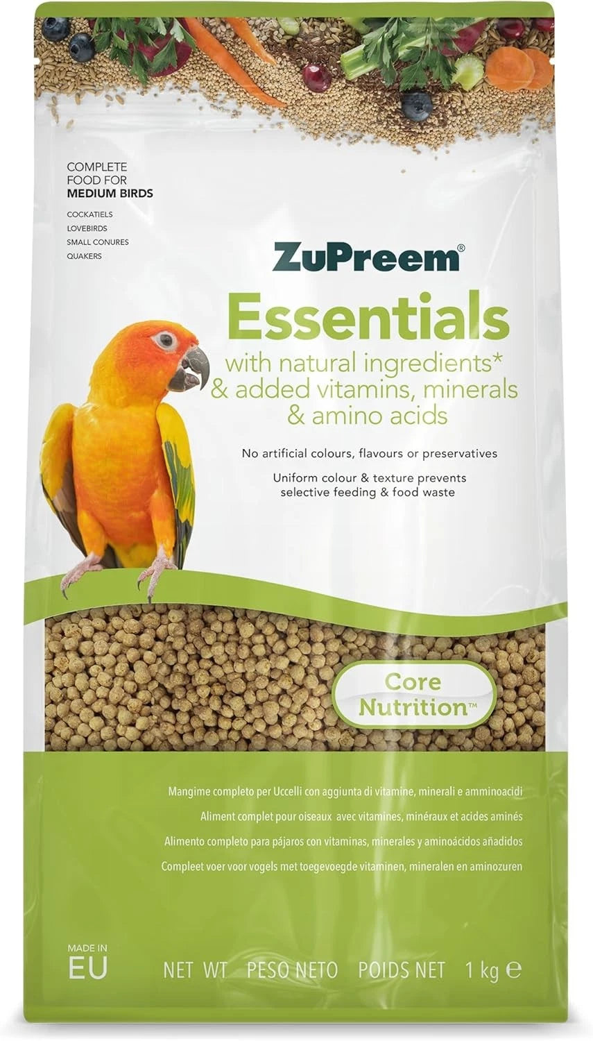 ZuPreem Essentials Medium 1 kg – natūralus granuliuotas maistas vidutinėms papūgoms