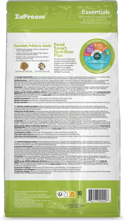 ZuPreem Essentials Medium 1 kg – natūralus granuliuotas maistas vidutinėms papūgoms